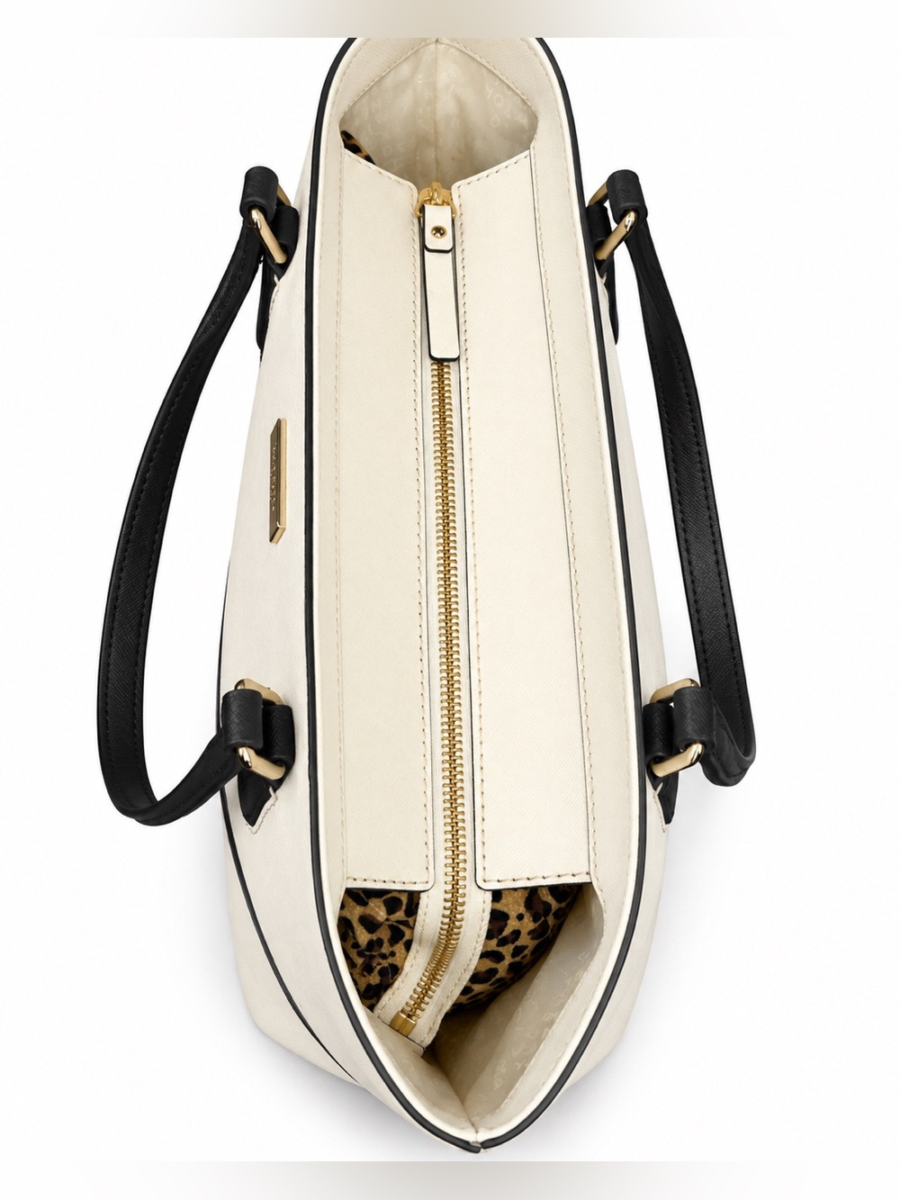 kate spade Cream and Black Saffiano Leather Tote - Picture 6 of 8